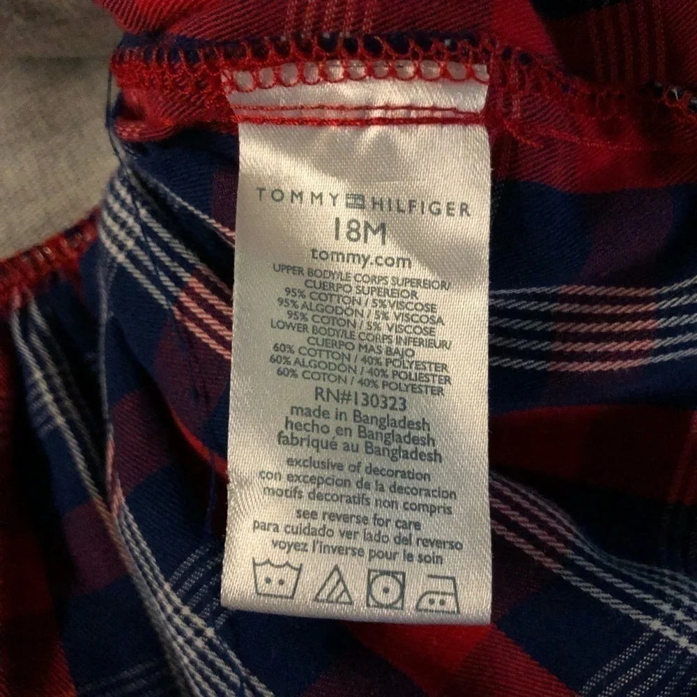 HILFIGER - Baby girl gray, red and navy casual dress size 18 months